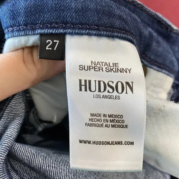 HUDSON Natalie Super Skinny Jeans Size 27 Stretch Denim Dark Wash - Picture 6 of 7